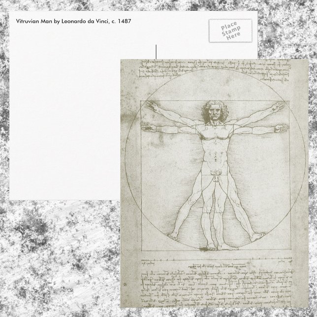 Postal Vitruista de Leonardo da Vinci (Subido por el creador)