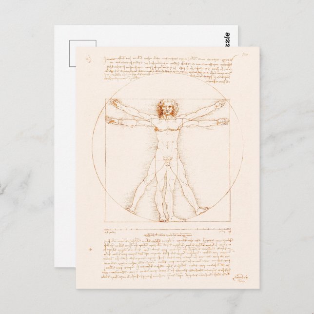 Postal Vitruista | Leonardo da Vinci | (Anverso / Reverso)
