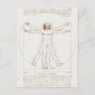 Postal Vitruvian Man Da Vinci