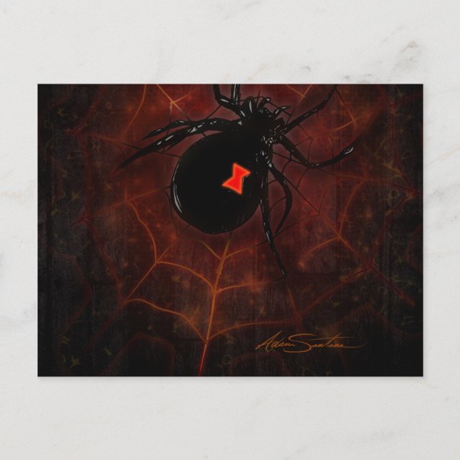 Postal Viuda negra (diseño de firma) (Anverso)
