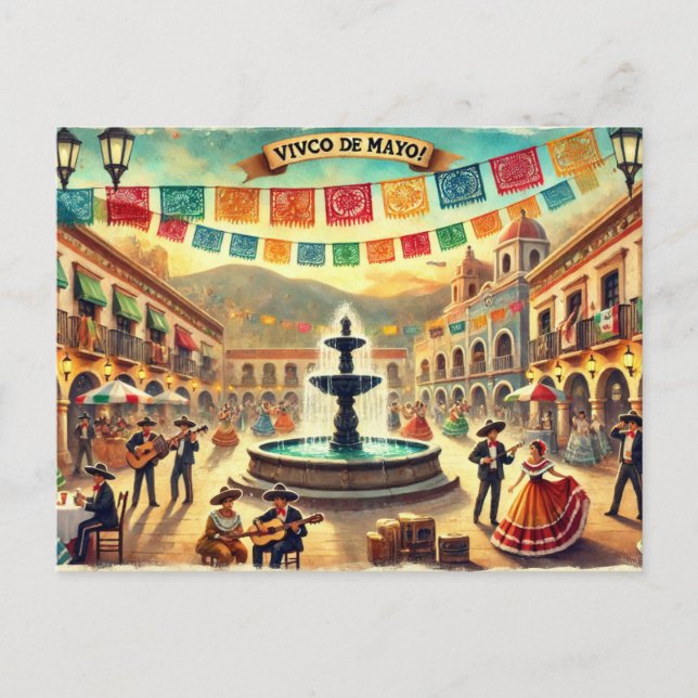 Postal Viva Cinco de Mayo (Anverso)