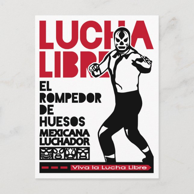 POSTAL VIVA LA LUCHA LIBRE TRES (Anverso)