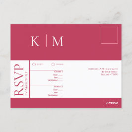 Postal Viva Magenta y White-RSVP-Boda-