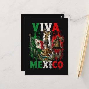 Postal Viva México Día de la Independencia de México Retr