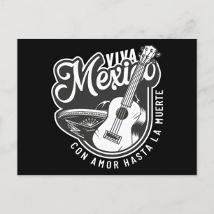 Postal Viva México Fiesta con mi guitarra