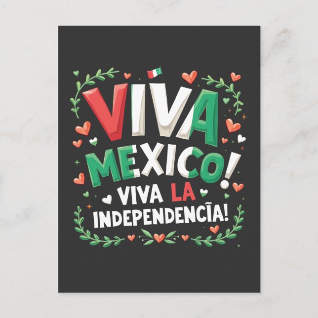 Postal Viva México vive la independencia (Anverso)