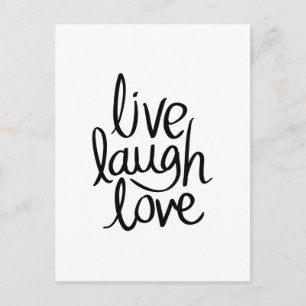 Postal Vive Ríe Ama – Tipografía Inspiradora Clásica