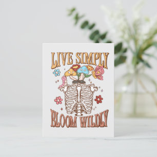 Postal Vive simplemente, Bloom Willy - Skeleton & Mushroo
