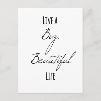 Postal Vive una vida grande y bella