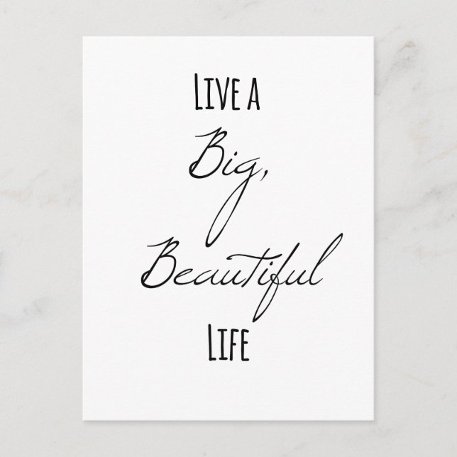 Postal Vive una vida grande y bella (Anverso)
