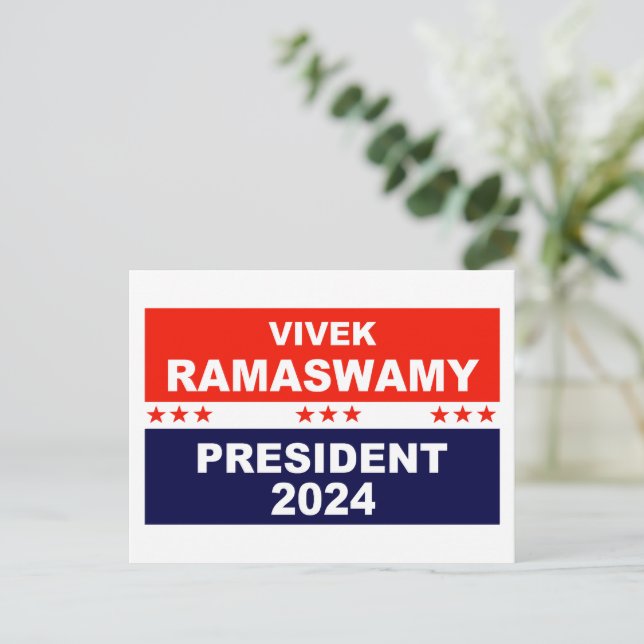 Postal Vivek Ramaswamy President 2024 (Anverso de pie)