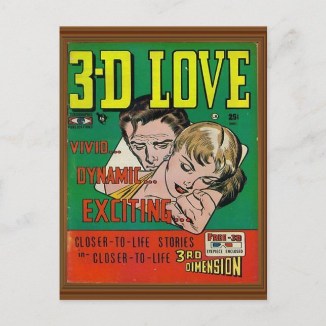 Postal Vivid 3d Love Comic Book Cover Artwork (Anverso)