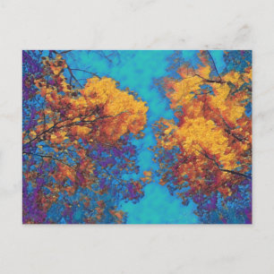 Postal Vivid Autumn Trees