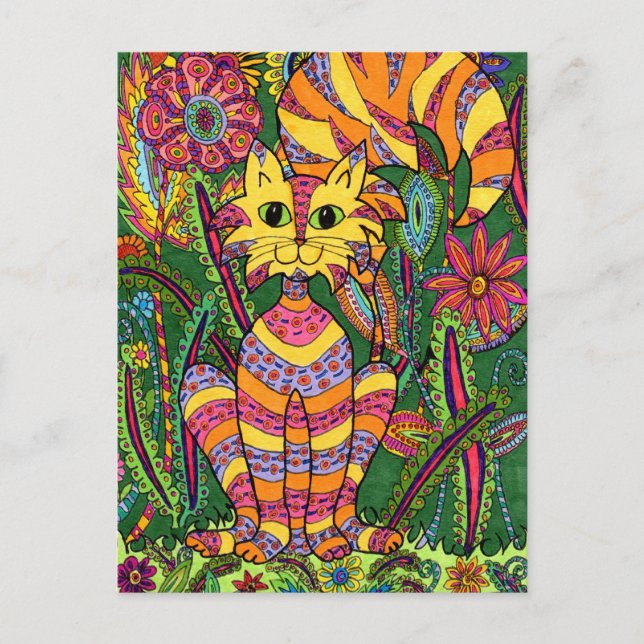 Postal Vivid Garden Cat 2 (Anverso)