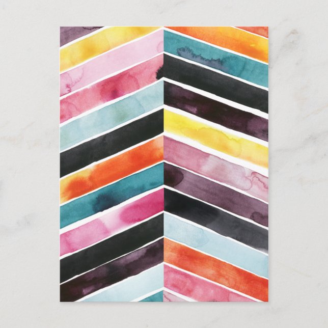 Postal Vivid Watercolor Chevron I (Anverso)