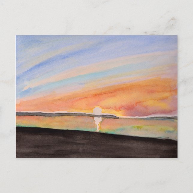 Postal Vivid Watercolor Sunrise (Anverso)