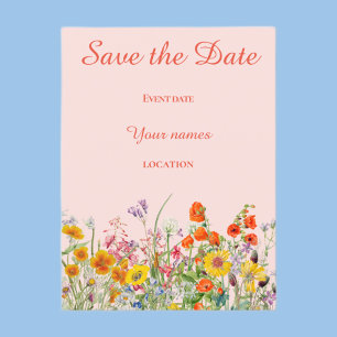 Postal Vivid Wildflowers