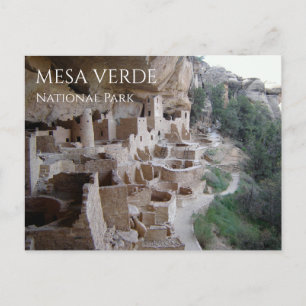 Postal Viviendas en acantilado Pueblo, Parque Nacional Me