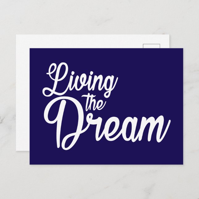 Postal Viviendo el sueño como motivación Inspiradora (Anverso / Reverso)