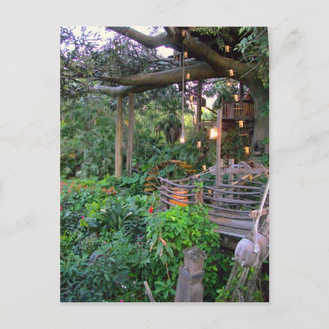 Postal Viviendo en los árboles (Anverso)