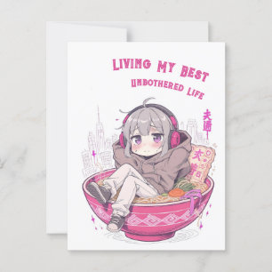 Postal Viviendo mi mejor vida sin preocupaciones