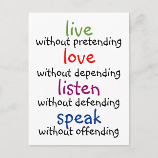 Postal vivir, amar, escuchar, hablar