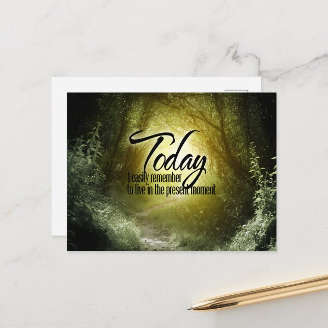 Postal "Vivir en el presente" Motivación Afirmación (Anverso/Reverso In Situ)