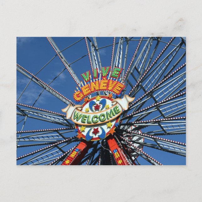 Postal Vivir la rueda genève (Anverso)