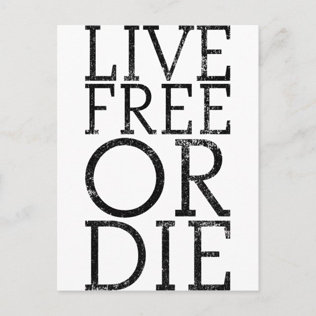 Postal Vivir libre o morir (Anverso)