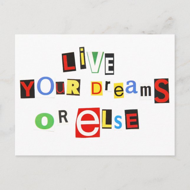 Postal Vivir tus sueños o lo que sea (Anverso)