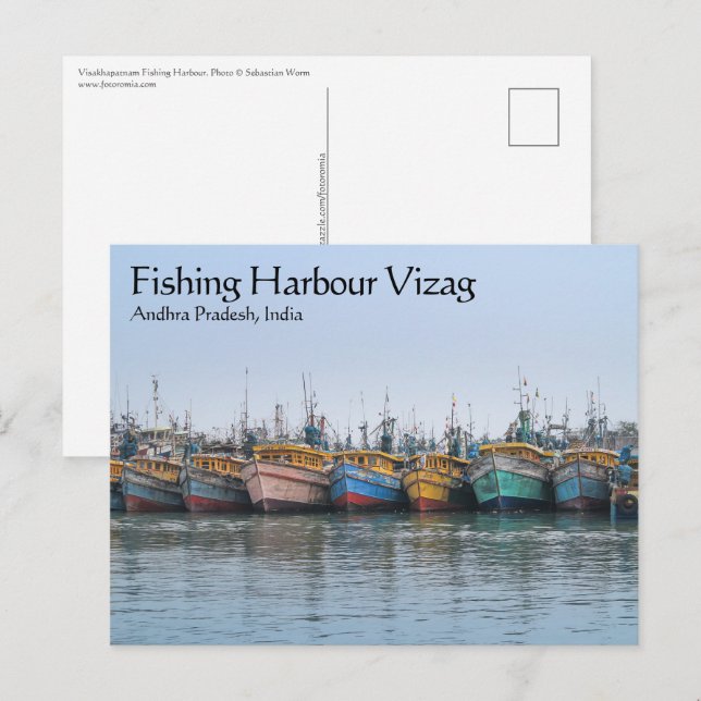 Postal Vizag del puerto pesquero (Anverso / Reverso)