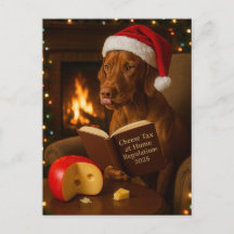 Vizsla 'Cheese Tax' Christmas postcard