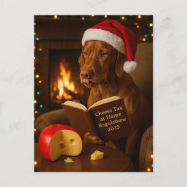 Postal Vizsla 'Cheese Tax' Christmas postcard