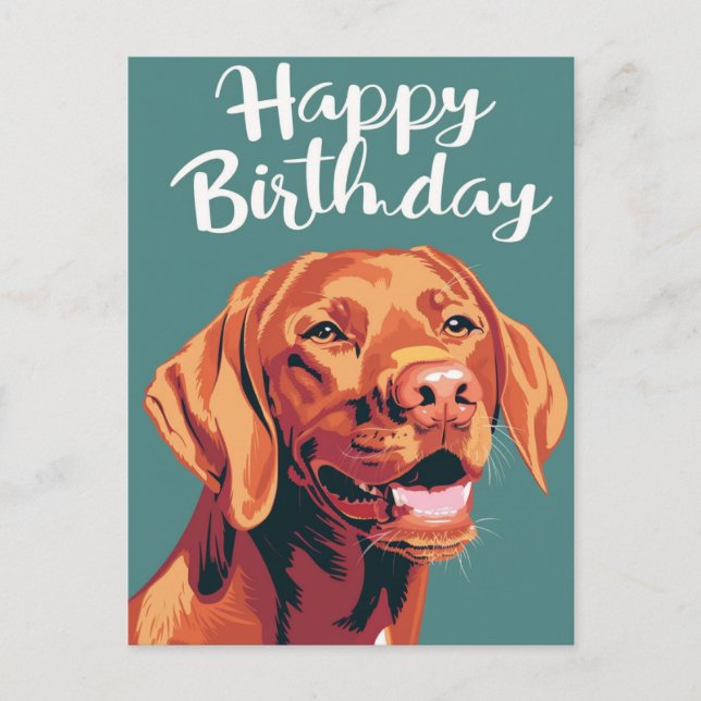 Postal Vizsla Feliz Cumpleaños (Anverso)