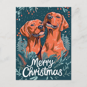 Postal Vizsla Merry Christmas
