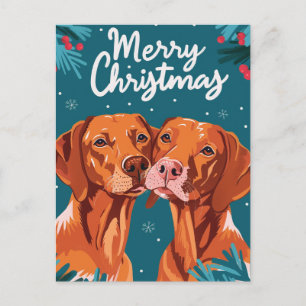 Postal Vizsla Merry Christmas