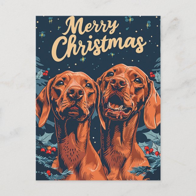 Postal Vizsla Merry Christmas (Anverso)