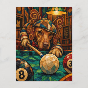 Postal Vizsla, mosaico geométrico