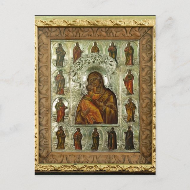 Postal Vladimir Madre de Dios Ícono cristiano ortodoxo (Anverso)