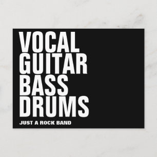 Postal vocal, guitarra, bajo, tambores... rock