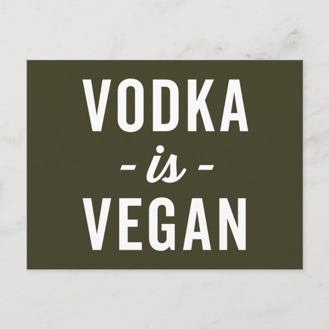 Postal Vodka Es Una Cita Funny Vegan (Anverso)