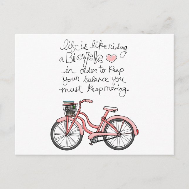 Postal vol25 la vida es como andar en bicicleta (Anverso)