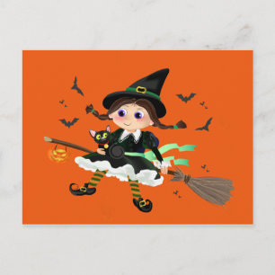 Postal Volador de bruja pequeña