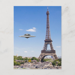POSTAL VOLANDO SAUCER SOBRE PARÍS