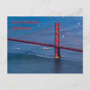 Postal Volando sobre el puente Golden Gate de San Francis