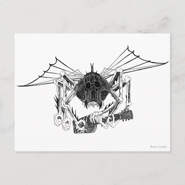 POSTAL VOLANDO WETA CON GUITARRA (Anverso)