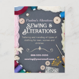 Postal Volante de servicios de costura