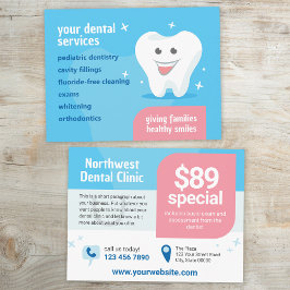 Postal Volante dental dental sonriente
