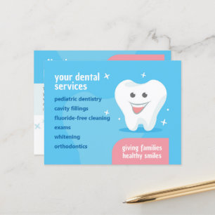 Postal Volante dental dental sonriente