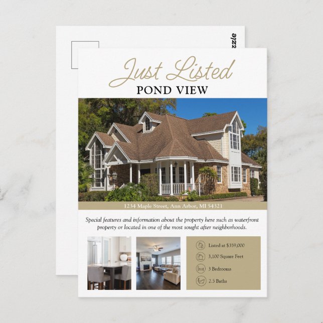 Postal Volante moderno de Real Esate que acaba de enumera (Anverso / Reverso)